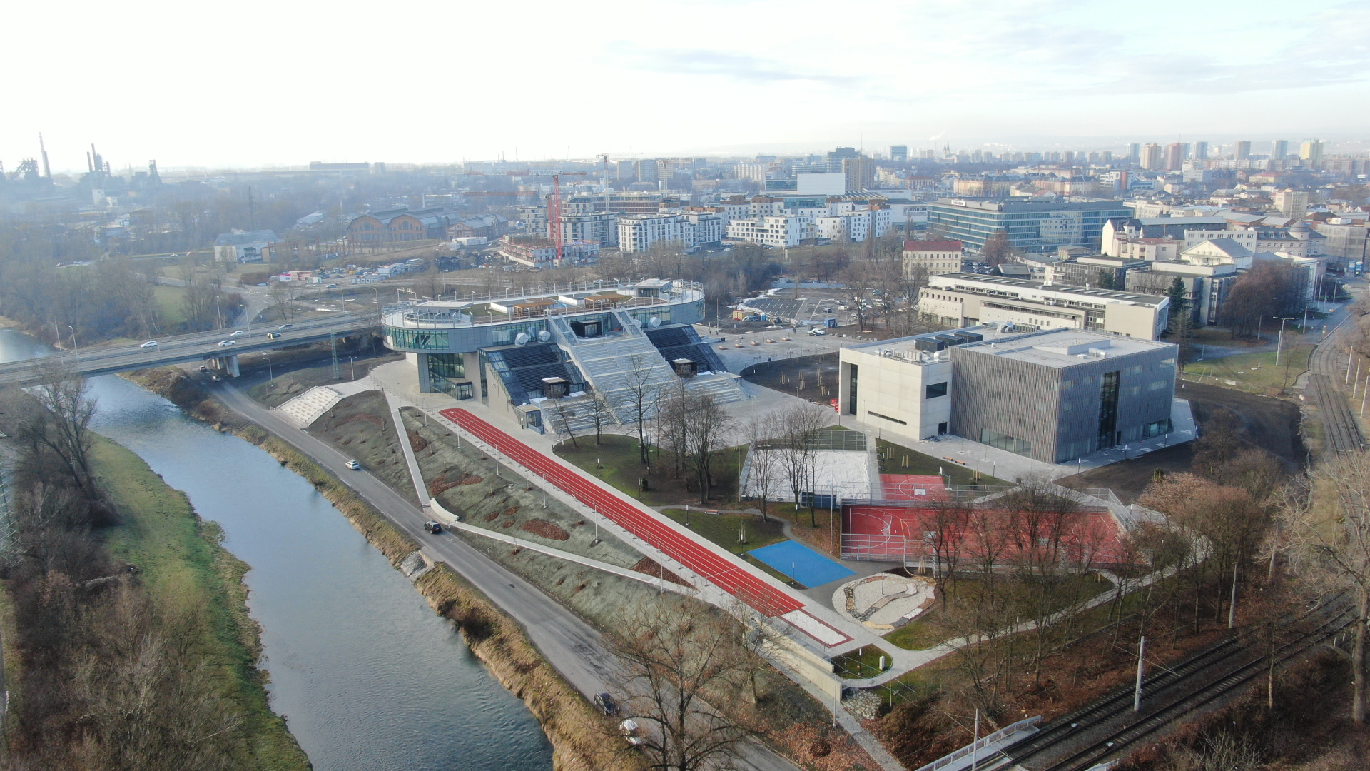 City Campus Ostrava, ATELIER SIMONA GROUP, KANIA a.s.: Pohled na celý kampus z dronu