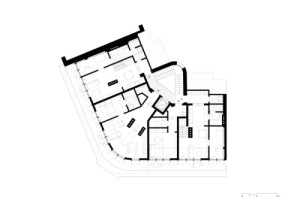 Půdorys 5. NP (Nástavba Harfa; matěj šebek architekti)