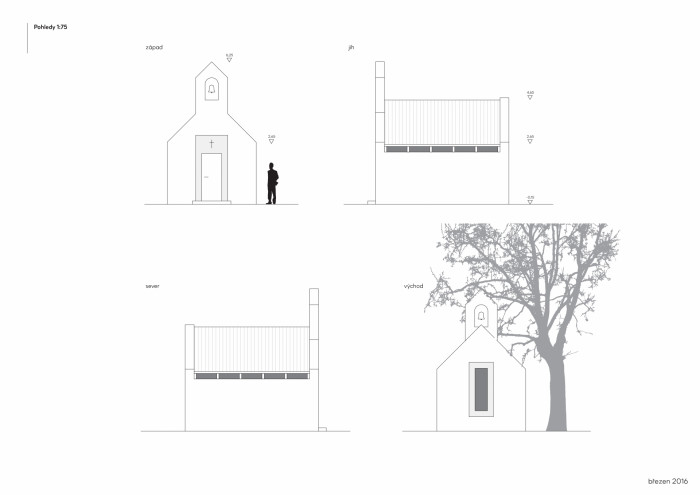 Rodinná kaple u Sedlčan, OTA ateliér, výkresy