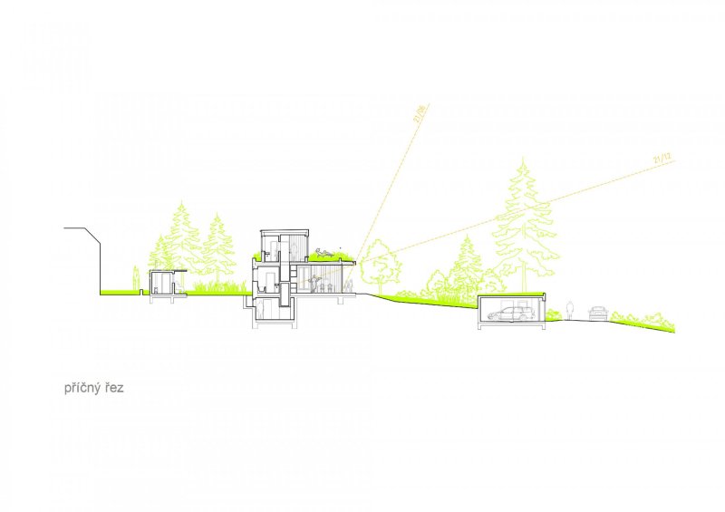 Vila ve staré zahradě, kaa-studio / Kamila Holubcová, Antonín Holubec, příčný řez