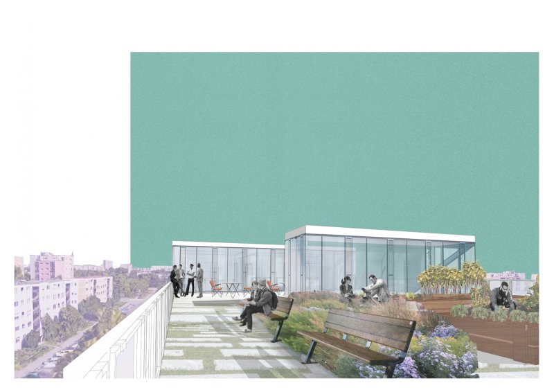 Hradební okruh Prachatic - 3. místo, Sára Roeselová. Zdroj: Fakulta architektury ČVUT