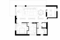 PL.architekci, byt v Poznani, půdorys, výkres