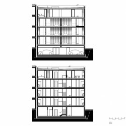 Bytový dům Kvítková, řez, Chládek architekti