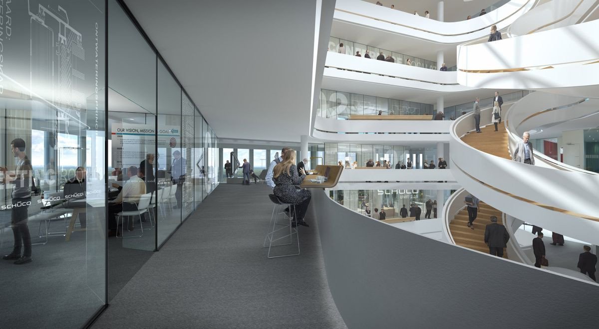 Návrh nové centrály firmy Schüco, 3XN
