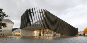 Hlavní vstup do haly, nově navržená část, vizualizace, Monolot studio