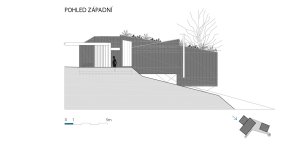 Víkendový dům nad lomem, BLOK architekti, západní pohled