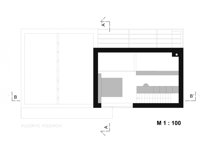 ZETTE atelier, RD Černá za Bory, půdorys 2. NP – foto
