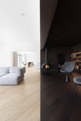 Ateliér Vrtiška & Žák navrhli interiér vily v pražské Troji v kombinaci světlých a tmavých odstínů