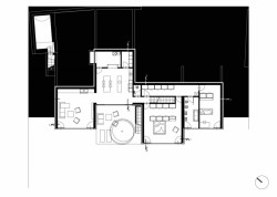 Rodinný dům Přílepy, půdorys 1. NP, Chládek architekti