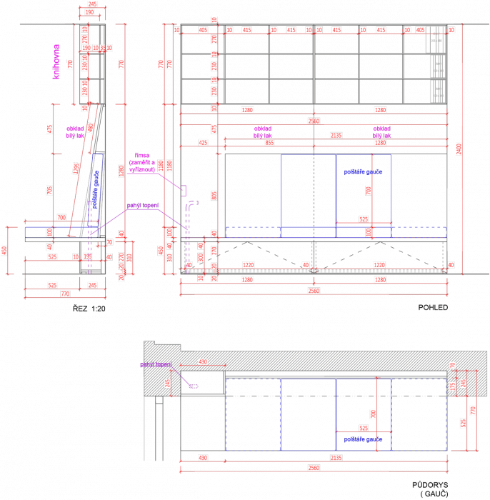 BY architects, Byt pro spisovatele, skladba nábytku - foto