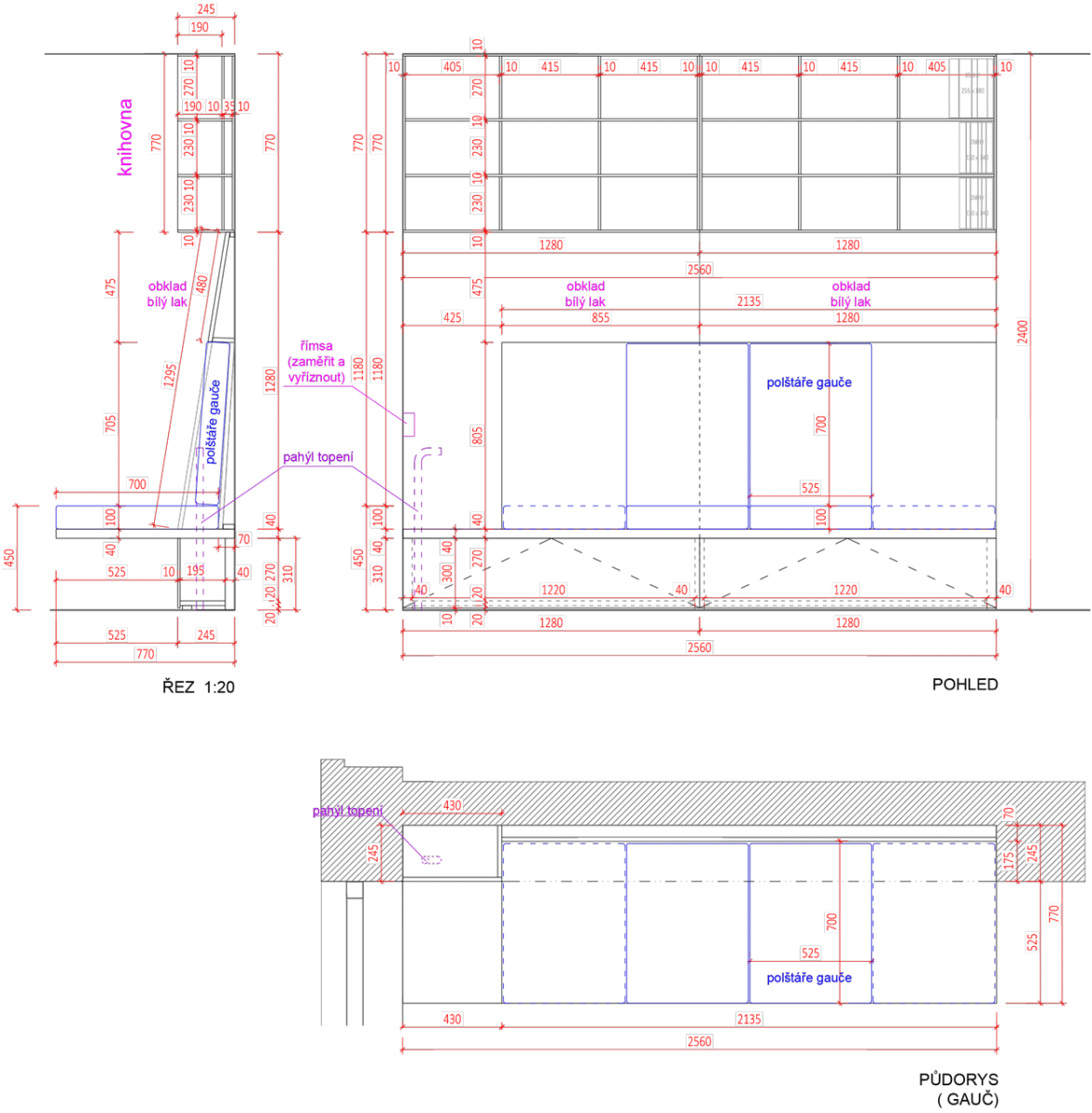 BY architects, Byt pro spisovatele, skladba nábytku - foto