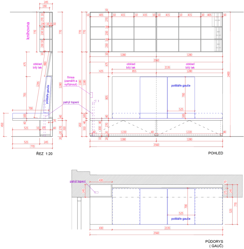BY architects, Byt pro spisovatele, skladba nábytku - foto