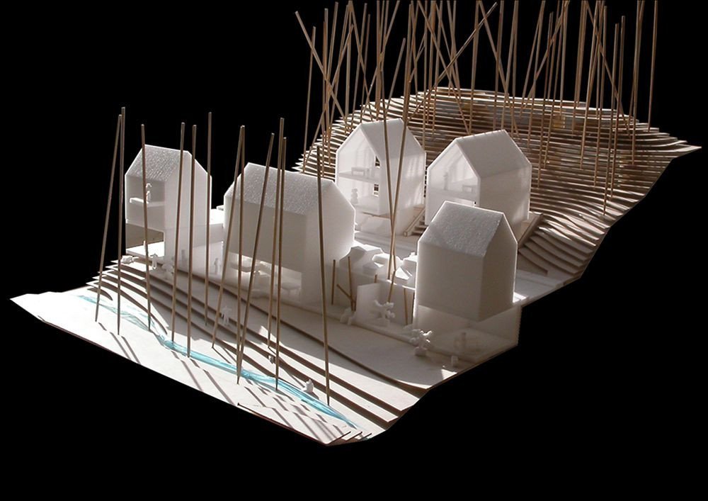 Paleko Arch Studija, PLAZMA Architecture Studio, dřevěné domky Rasu u Vilniusu, model