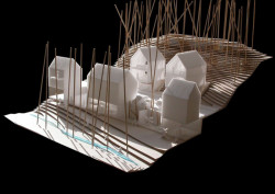 Paleko Arch Studija, PLAZMA Architecture Studio, dřevěné domky Rasu u Vilniusu, model