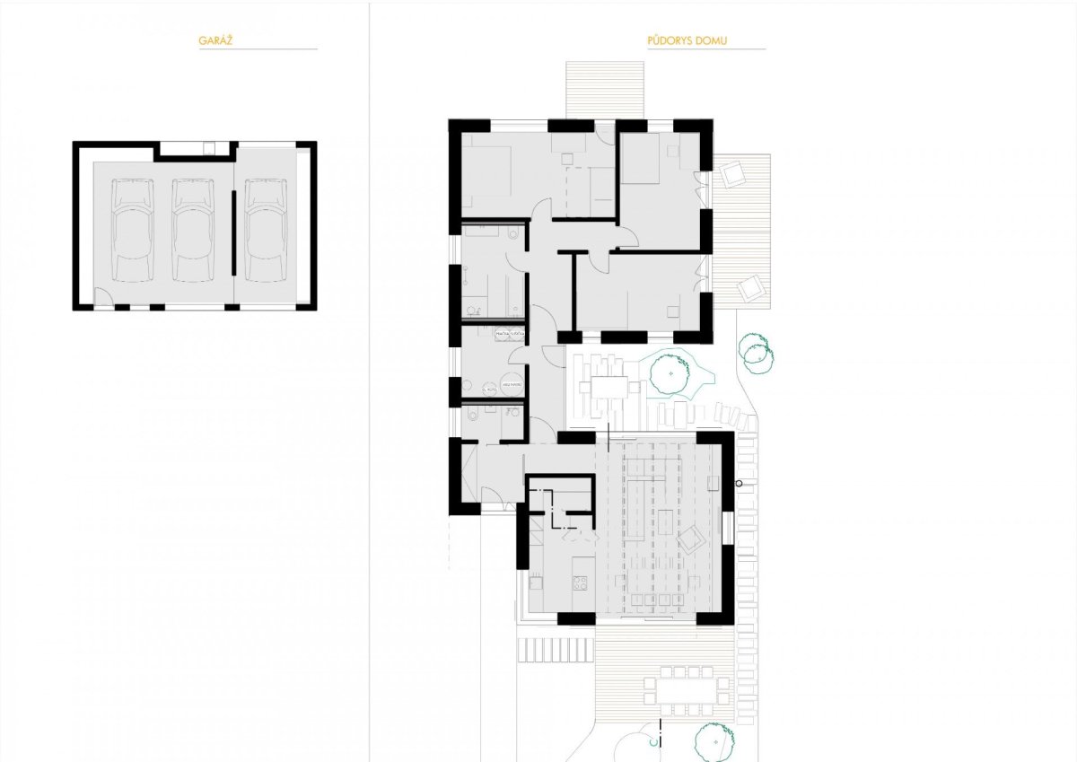 RD Haná, No-a architekti / Vlado Hrivňák, Lenka Grégrová, půdorys