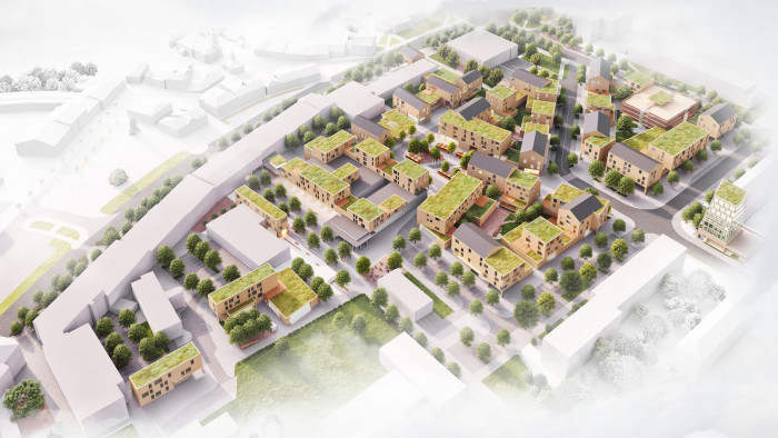 Vítězný návrh v architektonicko-urbanistické soutěži „Potenciál města Žďár nad Sázavou“, vizualizace, MS Plan s.r.o.