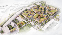 Vítězný návrh v architektonicko-urbanistické soutěži „Potenciál města Žďár nad Sázavou“, vizualizace, MS Plan s.r.o.