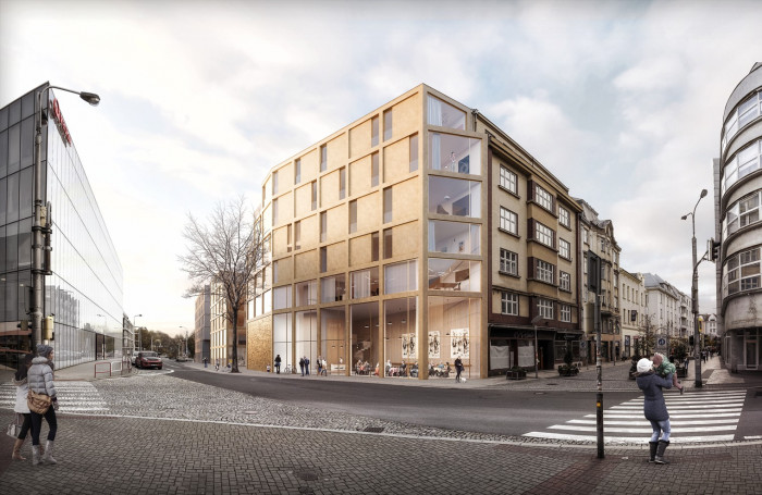 Vítězný návrh bytového domu v Ostravě, Michal Palaščák, dílna.