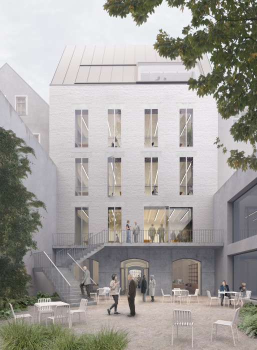 Vítězný návrh Centra současného umění a architektury v Českých Budějovicích od studií AFF Architekten + Malý Chmel. Vizualizace: Ondřej Žvak, Malý Chmel