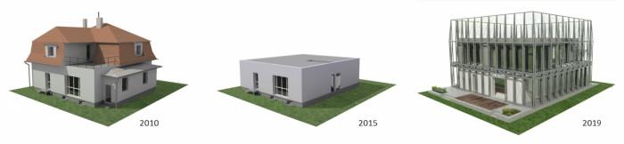 Dům v ocelovém korzetu, Jan Šépka /Šépka architekti/, schémata koncepce