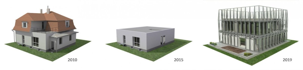 Dům v ocelovém korzetu, Jan Šépka /Šépka architekti/, schémata koncepce