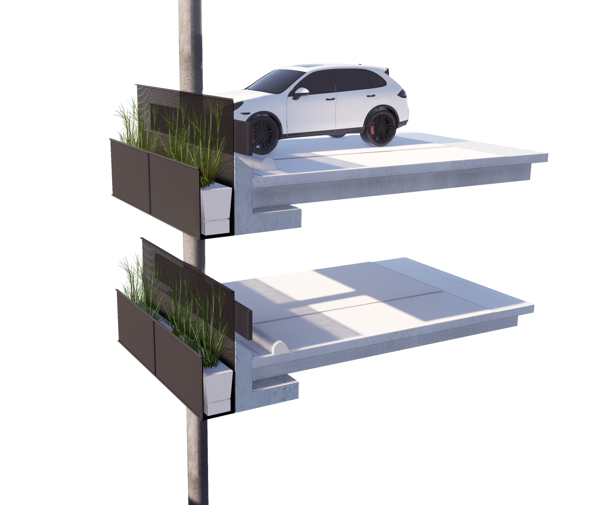 Rostliny na fasádě těchto garáží porostou z předsazených truhlíků. 


Kodaňské parkovací domy nejsou pouze prázdnými krabicemi. Jejich důmyslná polyfunkčnost odráží tamní architektonické myšlení, jež inspiruje celý svět.