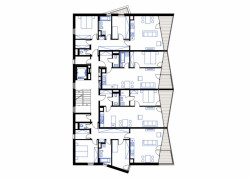 Bytový dům Corso Beroun, půdorys typického podlaží, ov-a