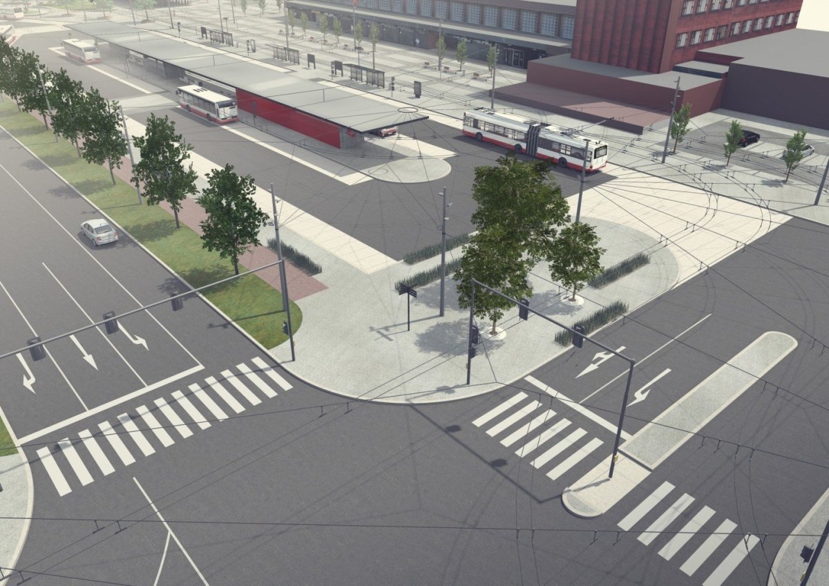 Multimodální uzel veřejné dopravy v Pardubicích, vizualizace, Med Pavlík architekti s.r.o.