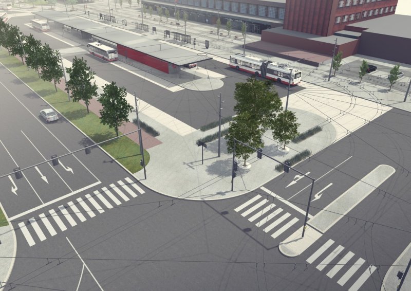 Multimodální uzel veřejné dopravy v Pardubicích, vizualizace, Med Pavlík architekti s.r.o.