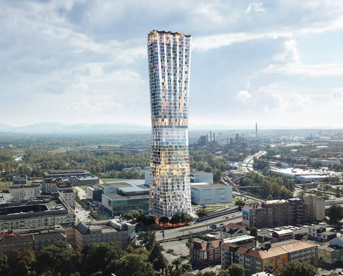 Návrh mrakodrapu Ostrava Tower z dílny studia Chybík+Krištof