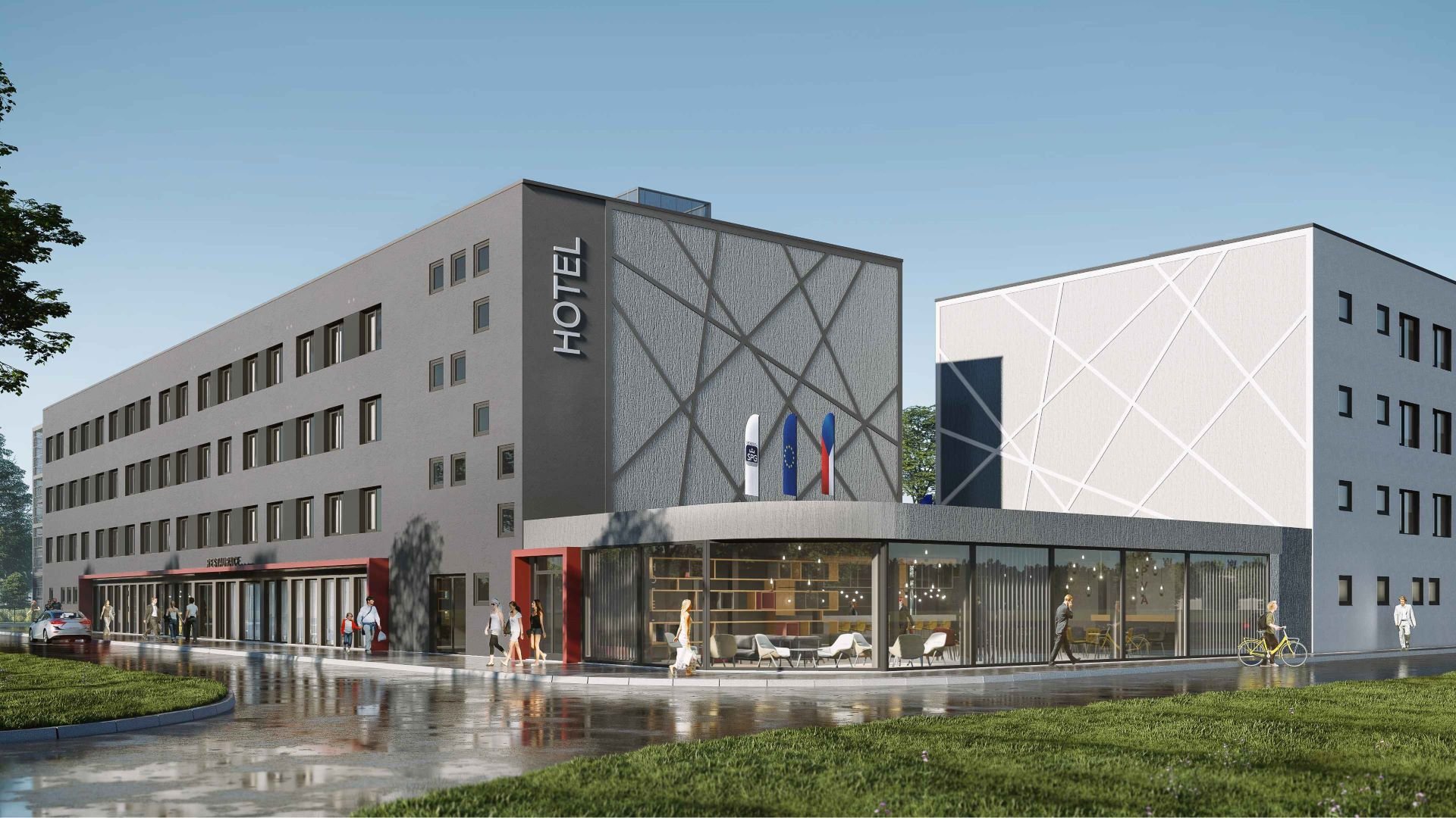 Na Výstavišti Letňany vyroste, spolu s administrativní budovou, největší hotel v Čechách sestavený z modulů od KOMA MODULAR.