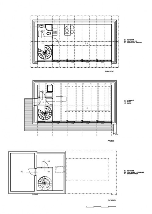 Dům v sadu, půdorysy, Radek Hadrbolec