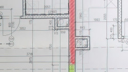 Ukázka projektové dokumentace: instalační šachta u akustické stěny