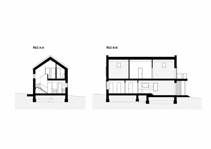 Dům Prokop, ateliér ASGK Design, řezy