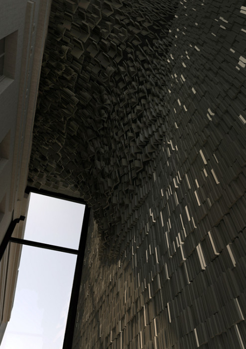 Revitalizace nádraží Bubny na Památník ticha, vizualizace vstupního prostoru, ARN Studio