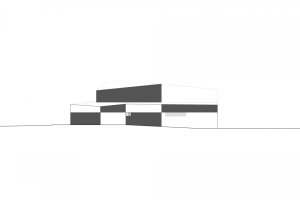 Sportovní hala Kuřim, CUBOID architekti, pohled východ
