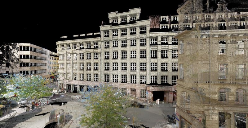Škodův palác v mračně bodů