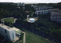 Kostel bl. Restituty Brno - Lesná, ptačí pohled