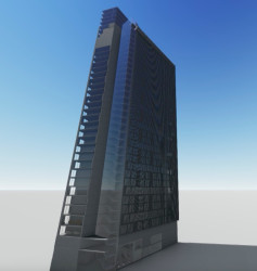 Návrh studentského bydlení v Holešovicích, 3D model, Eliška Ptáčková.