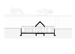 Řez (Víkendový dům nad přehradou, NOIZ architekti)