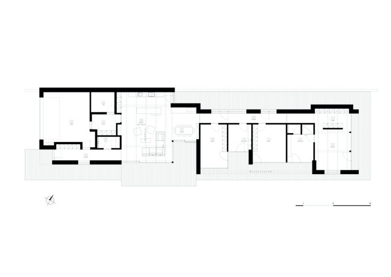 Rodinný dům Neveklov, půdorys, Atelier Kunc architects