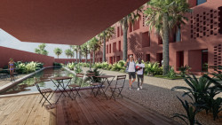 Vítězný návrh české ambasády v Addis Abebě od studentek Jany Hájkové a Kristiny Boháčové z STU Bratislava.