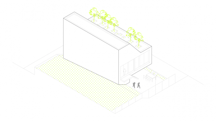 2A Design, Flying Box Villa, axonometrický pohled – foto