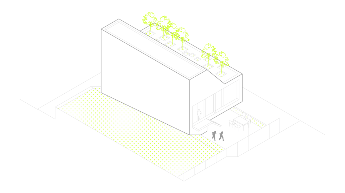 2A Design, Flying Box Villa, axonometrický pohled – foto