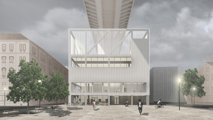 Komunitní sportovní centrum pod Nuselským mostem, vizualizace, Kristýna Vyslychová