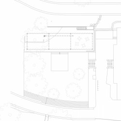 Obnova nábřeží řeky Loučné v Litomyšli, půdorys pavilonu, Rusina Frei