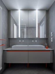 Pohled do koupelny (Podkrovní byt na Arbesově náměstí od Formafatal)