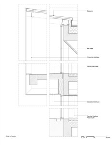 DDA Architectes, Cultural Center Alb'Oru, konstrukční detail fasádního pláště – foto