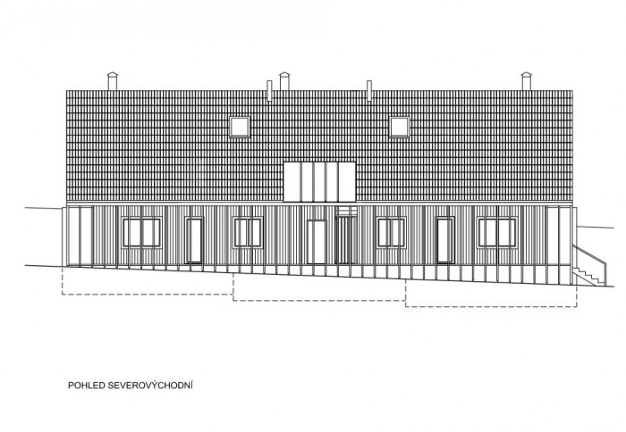 Rodinné domy s možností pronájmů Nové Městečko, pohled SV, A.LT Architekti
