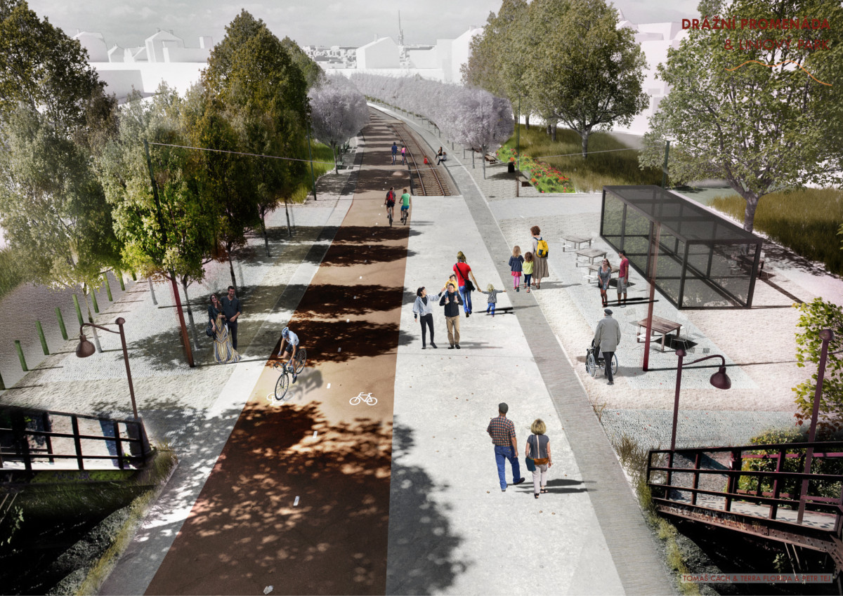 Studie Drážní promenáda & liniový park